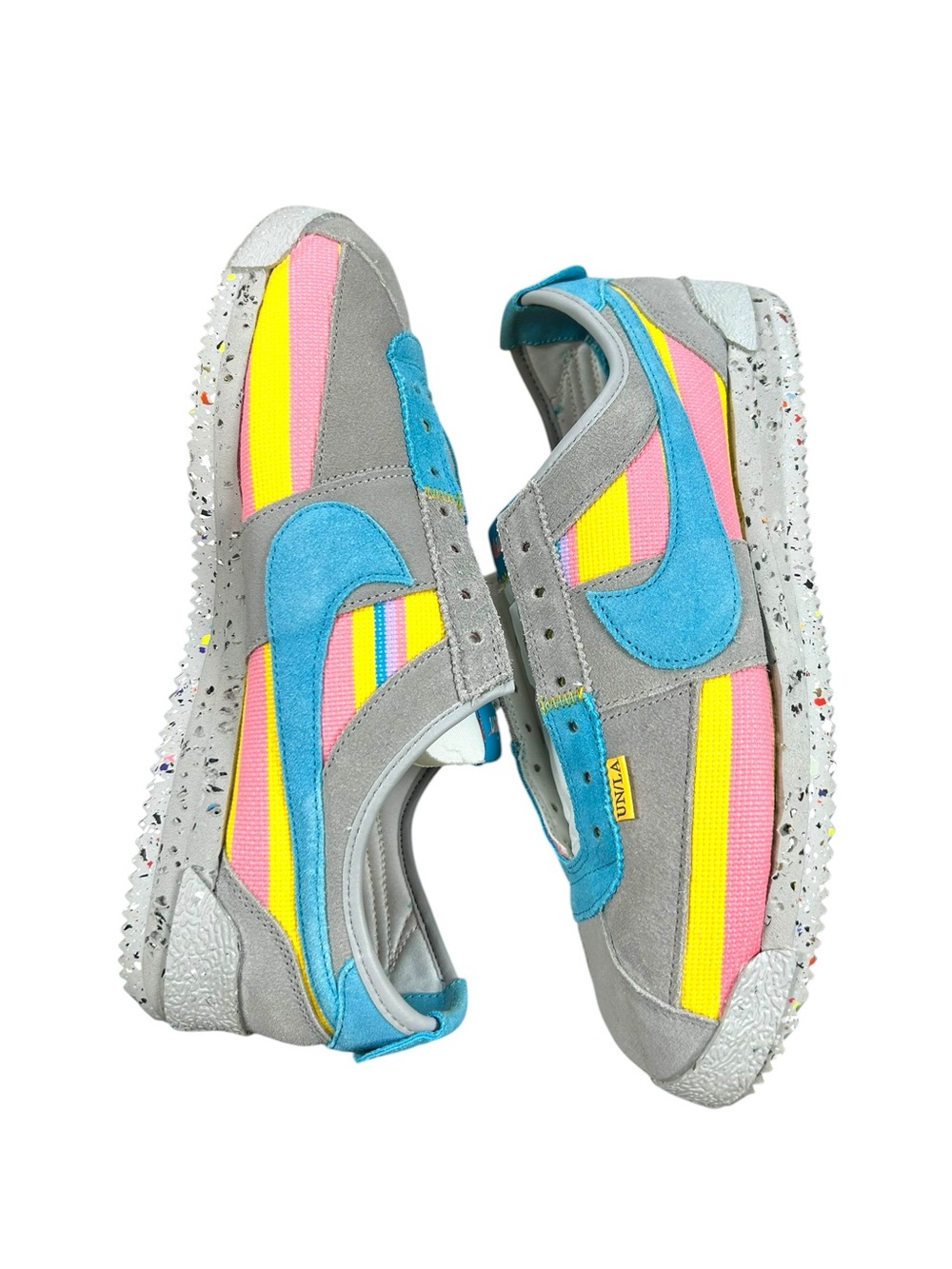 Nike Union LA Cortez SP Grey Fog Blue Pink Yellow Men’s Size 12 DR1413-002 Rare - Picture 11 of 14